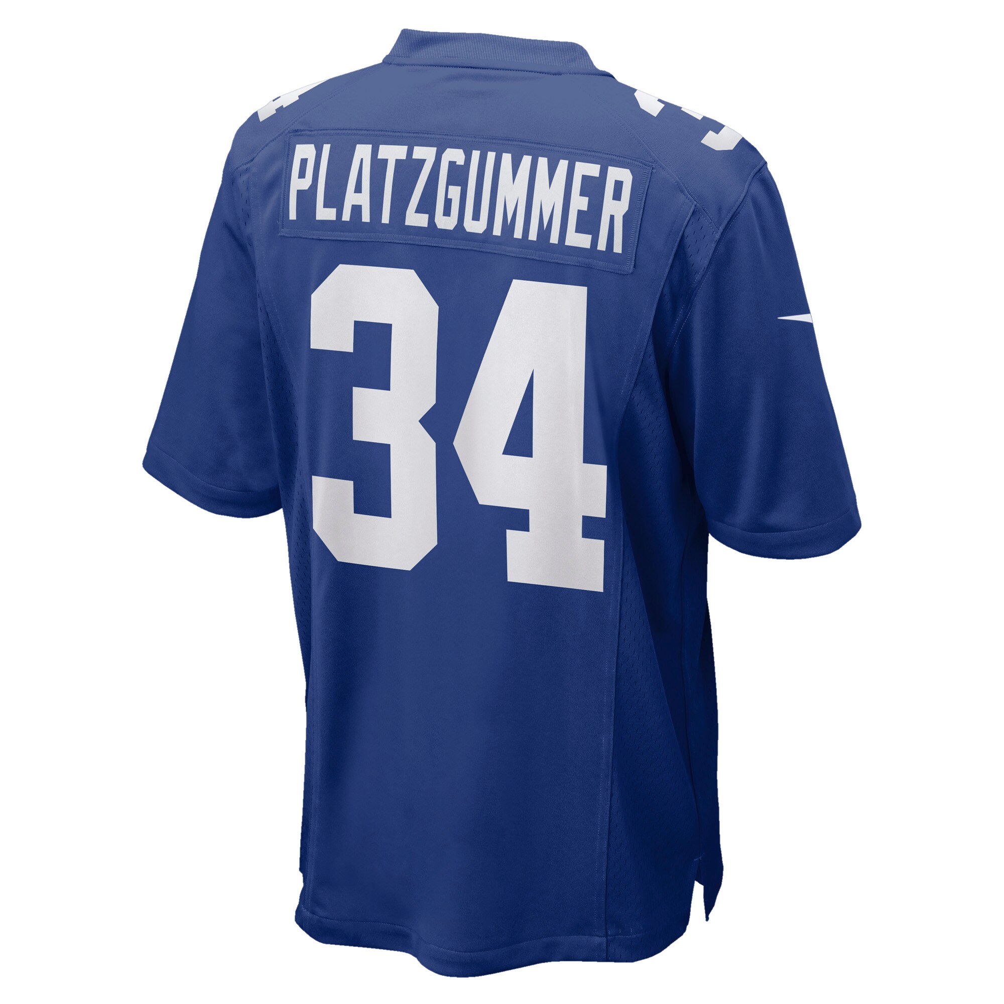 Men's New York Giants Sandro Platzgummer Royal Game Player Jersey