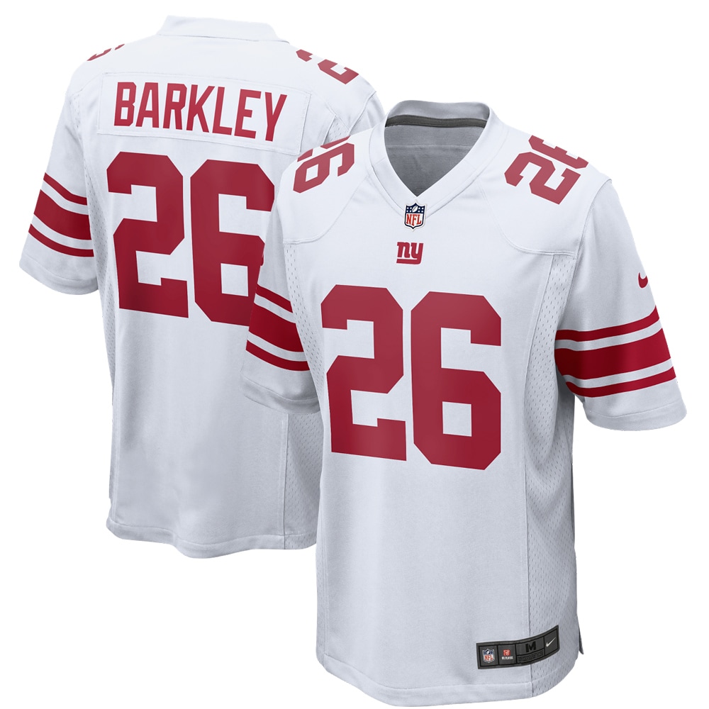 Men's New York Giants Saquon Barkley White Game Jersey