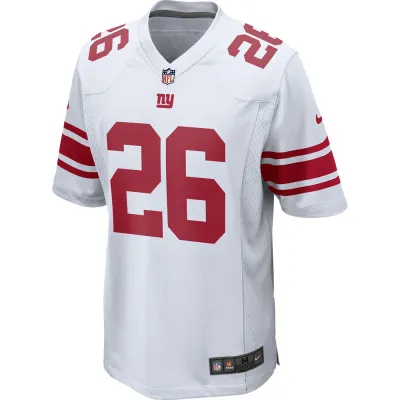 Men's New York Giants Saquon Barkley White Game Jersey 02