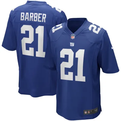 Men's New York Giants Tiki Barber Royal Game Retired Player Jersey 01