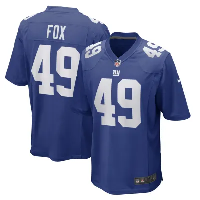 Men's New York Giants Tomon Fox Royal Game Player Jersey 01