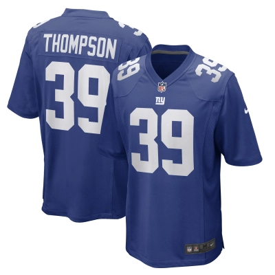 Men's New York Giants Trenton Thompson Royal Game Player Jersey 01