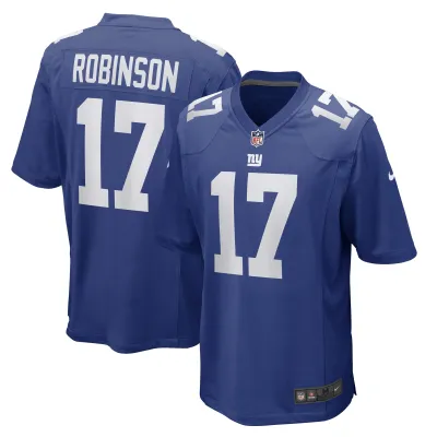 Men's New York Giants Wan'Dale Robinson Royal Game Player Jersey 01