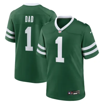 Men's New York Jets  Legacy Green #1 Dad Game Jersey 01