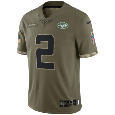 Men's New York Jets Olive 2022 Salute To Service Limited Jersey 02