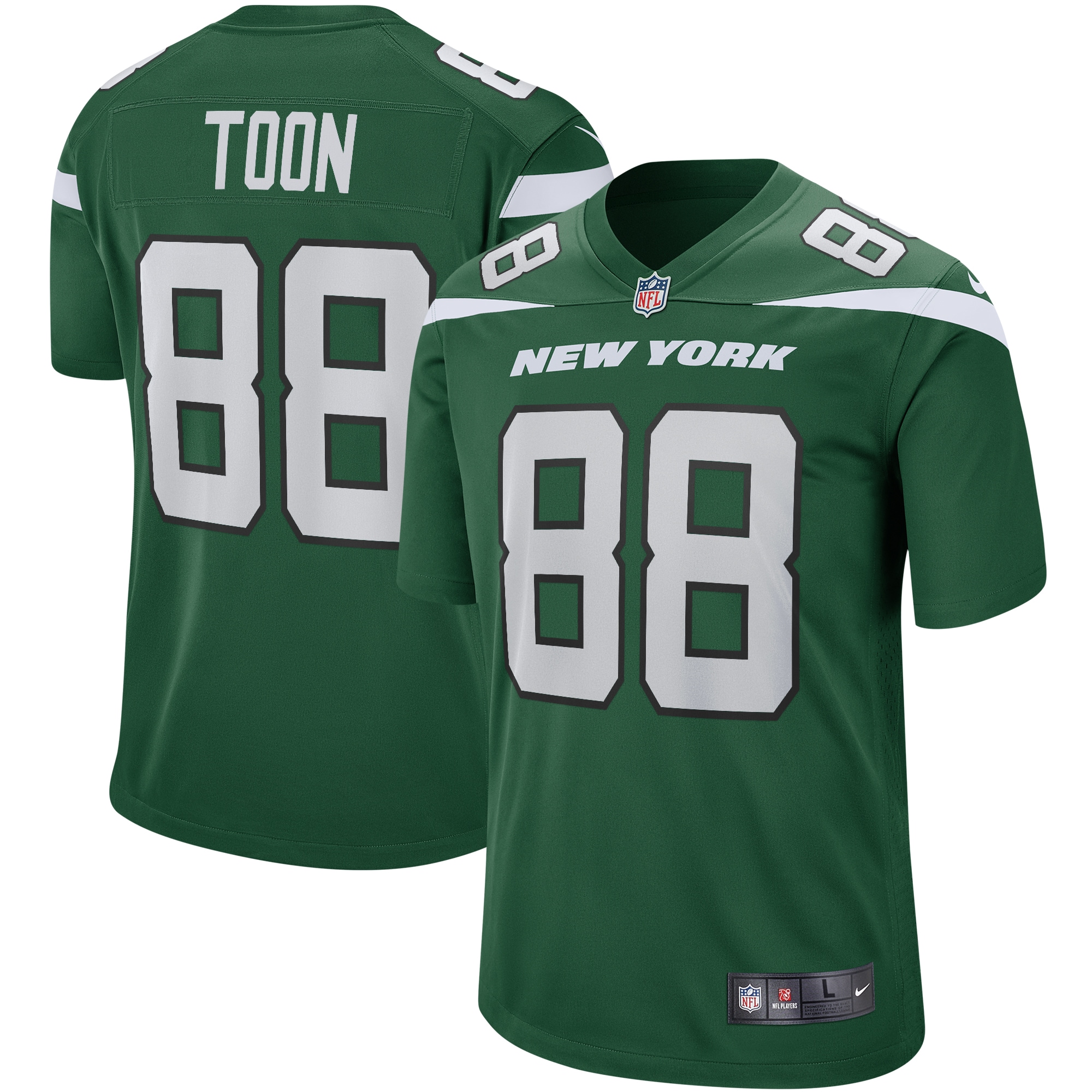 Men's New York Jets Al Toon Gotham Green Game Retired Player Jersey
