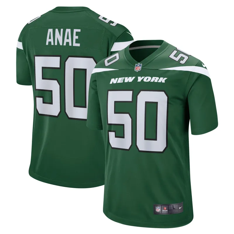 Men's New York Jets Bradlee Anae Gotham Green Game Player Jersey