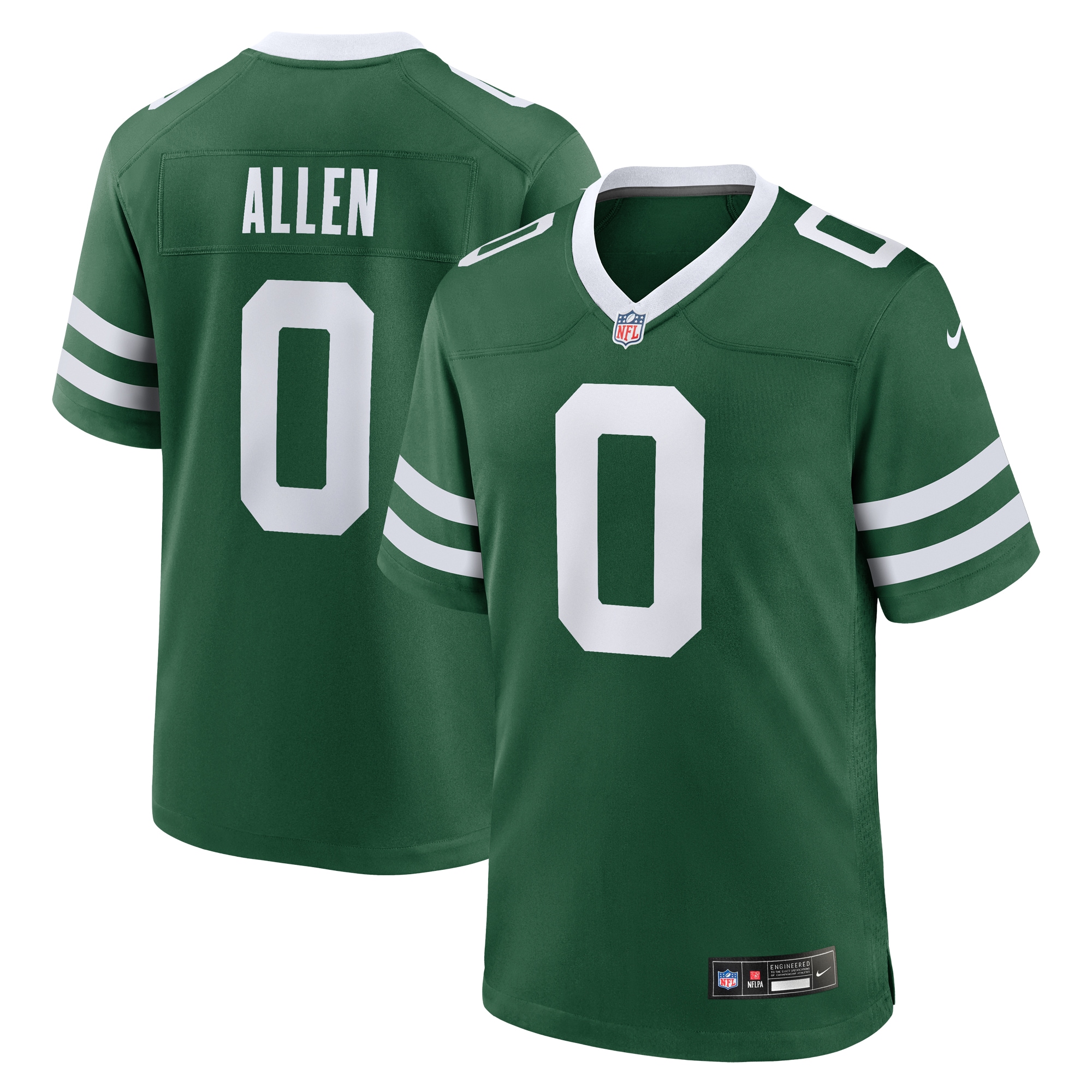 Men's New York Jets Braelon Allen Legacy Green Game Jersey