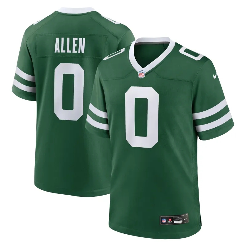 Men's New York Jets Braelon Allen Legacy Green Game Jersey