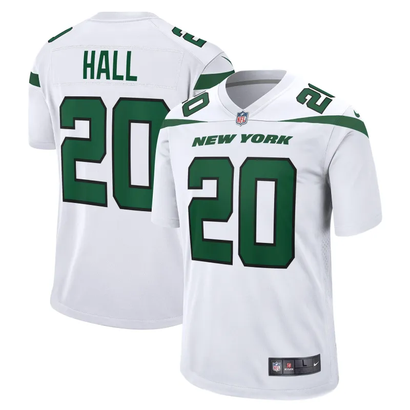 Men's New York Jets Breece Hall White Away Game Player Jersey