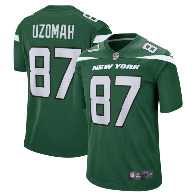 Men's New York Jets C.J. Uzomah Gotham Green Player Game Jersey 01