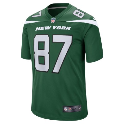Men's New York Jets C.J. Uzomah Gotham Green Player Game Jersey 02