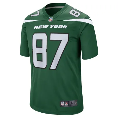 Men's New York Jets C.J. Uzomah Gotham Green Player Game Jersey 02