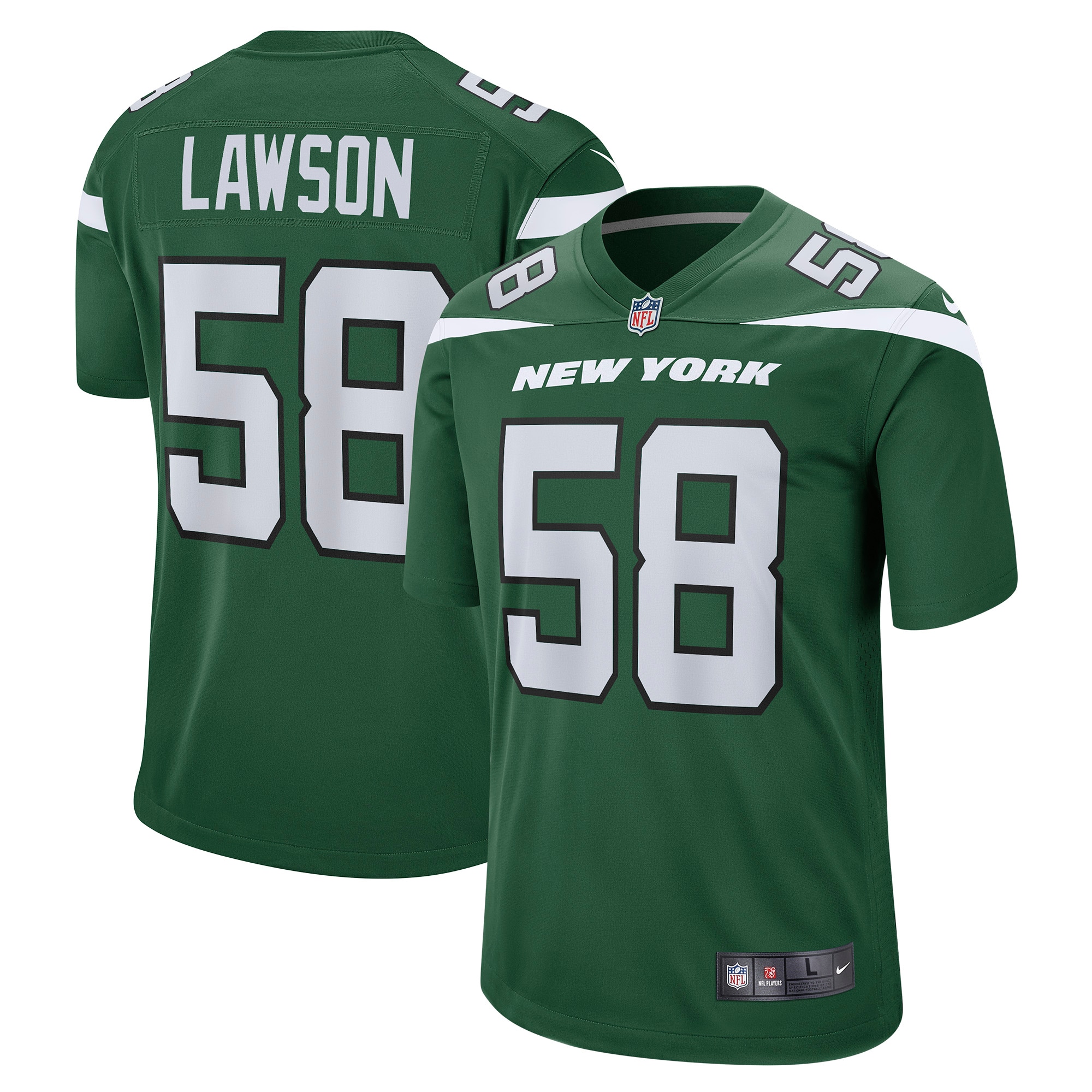 Men's New York Jets Carl Lawson Gotham Green Game Jersey