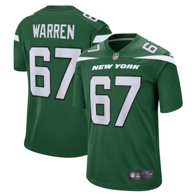 Men's New York Jets Carter Warren Gotham Green Game Jersey 01