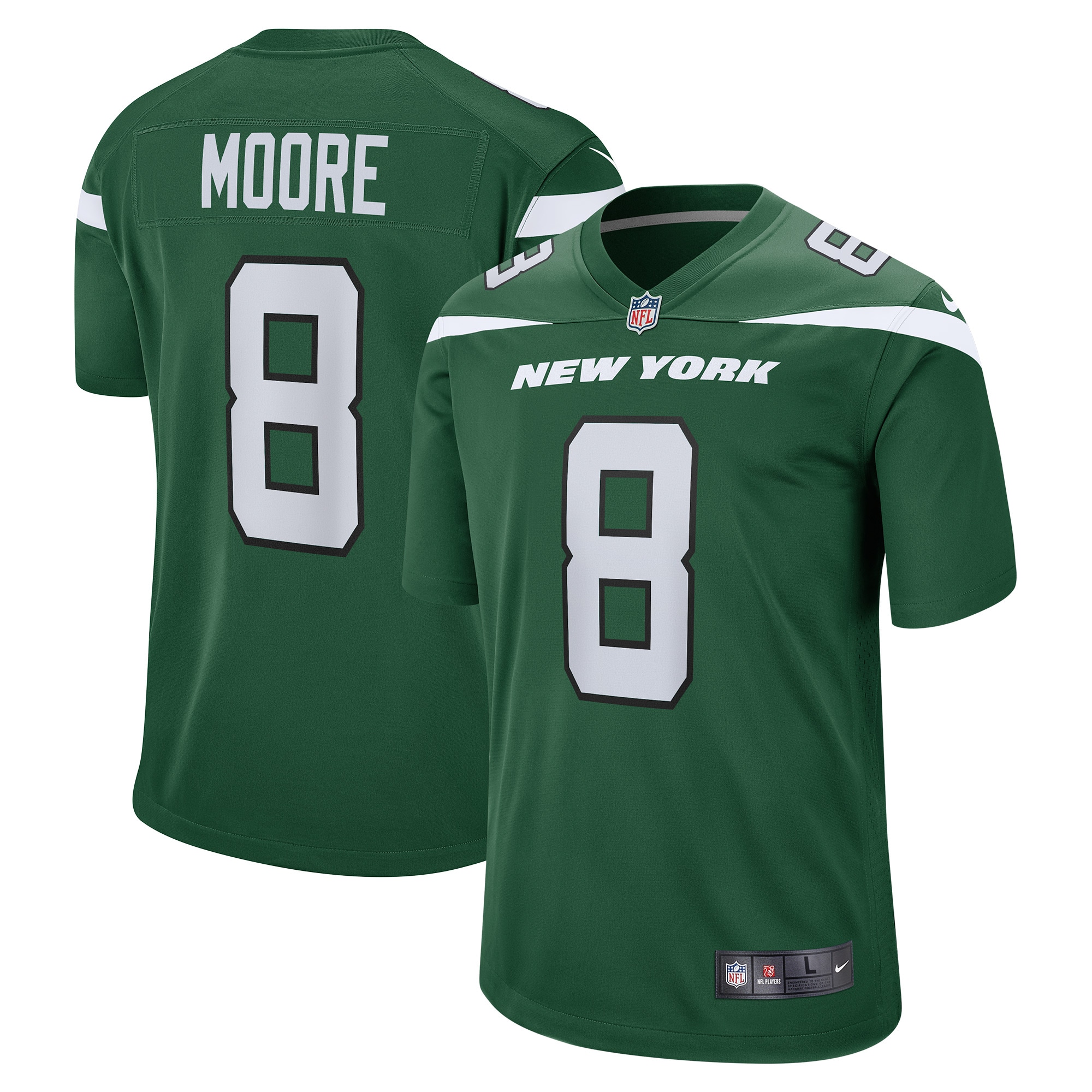 Men's New York Jets Elijah Moore Gotham Green Game Jersey