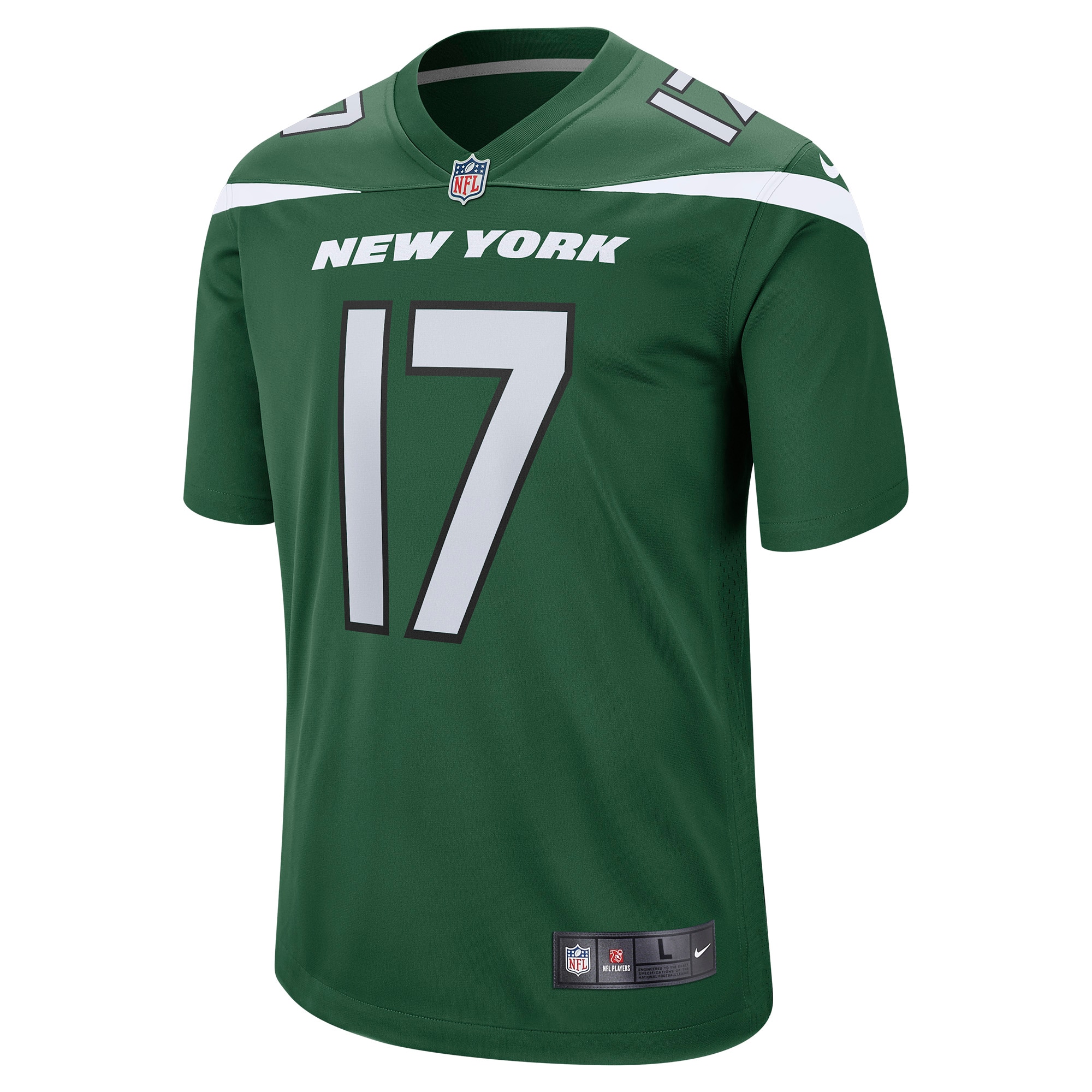 Men's New York Jets Garrett Wilson Green Player Game Jersey