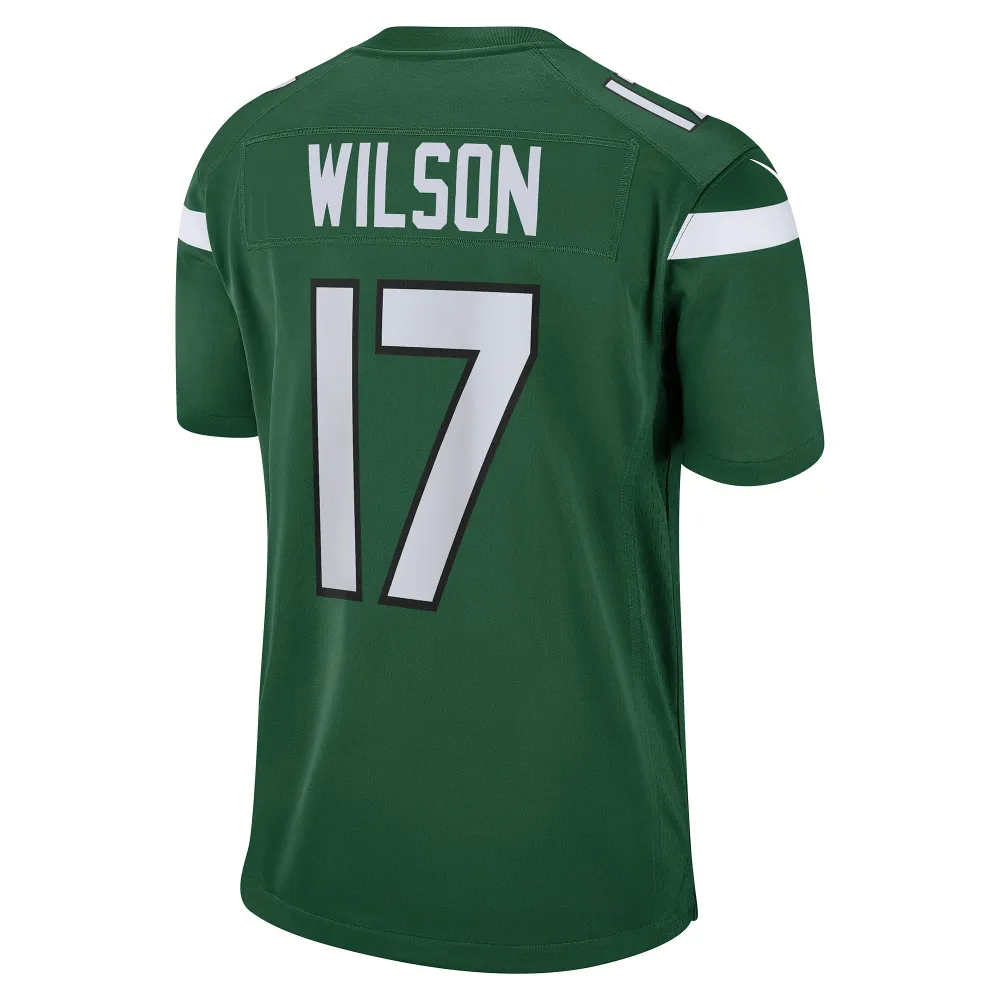 Men's New York Jets Garrett Wilson Green Player Game Jersey