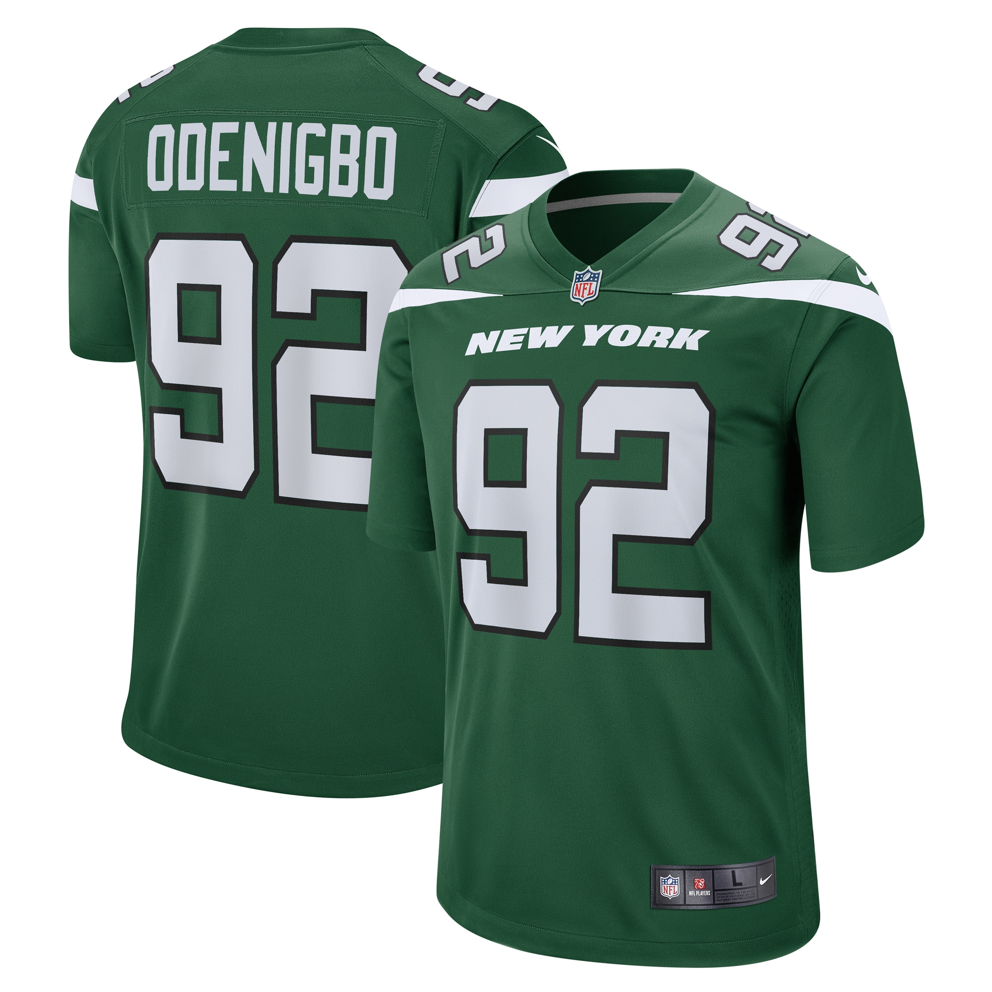 Men's New York Jets Ifeadi Odenigbo Gotham Green Game Jersey