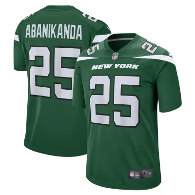 Men's New York Jets Israel Abanikanda Gotham Green Game Jersey 01