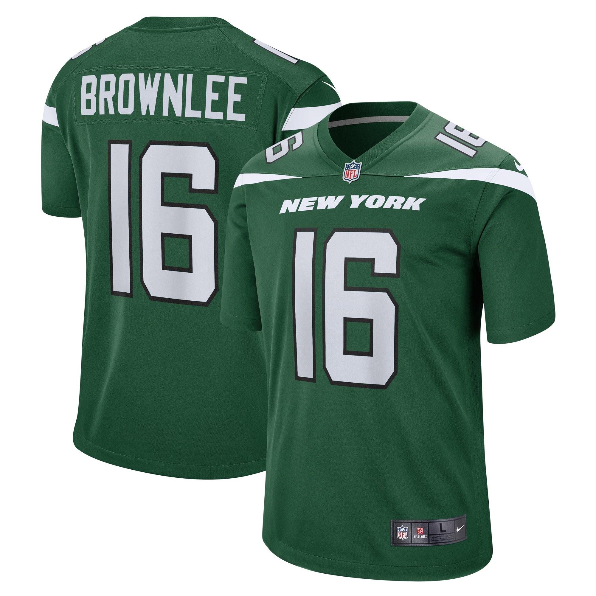 Men's New York Jets Jason Brownlee Gotham Green Game Jersey