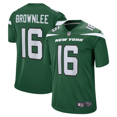 Men's New York Jets Jason Brownlee Gotham Green Game Jersey 01