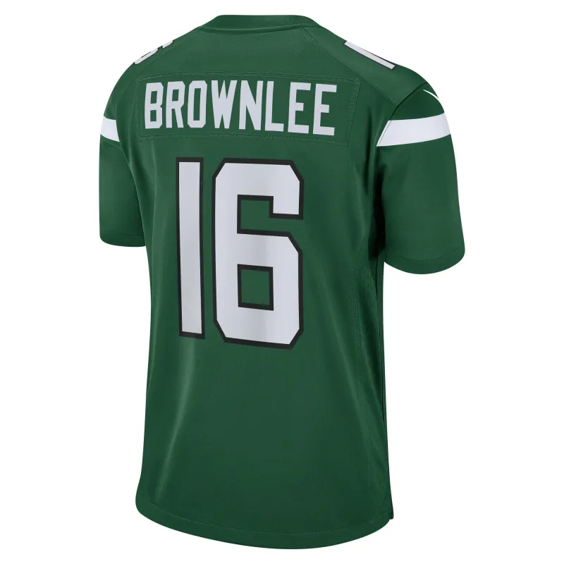 Men's New York Jets Jason Brownlee Gotham Green Game Jersey