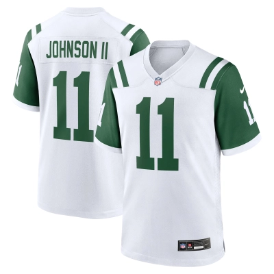 Men's New York Jets Jermaine Johnson II White Classic Alternate Game Jersey 01