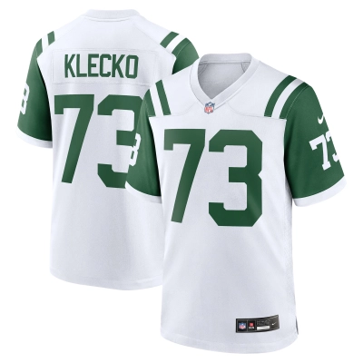 Men's New York Jets Joe Klecko White Classic Alternate Retired Player Game Jersey 01