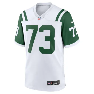 Men's New York Jets Joe Klecko White Classic Alternate Retired Player Game Jersey 02