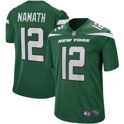 Men's New York Jets Joe Namath Gotham Green Game Retired Player Jersey 01