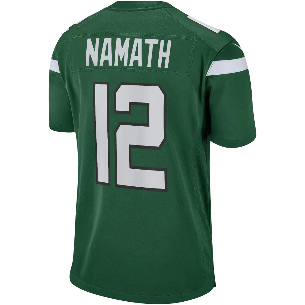 Men's New York Jets Joe Namath Gotham Green Game Retired Player Jersey