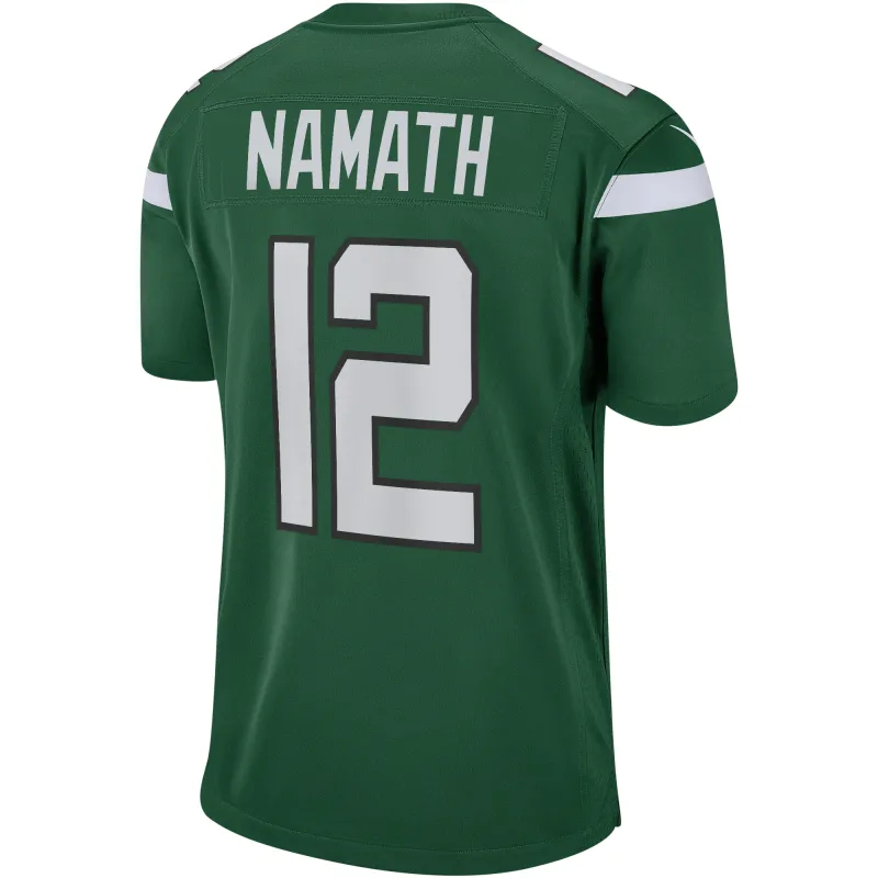 Men's New York Jets Joe Namath Gotham Green Game Retired Player Jersey