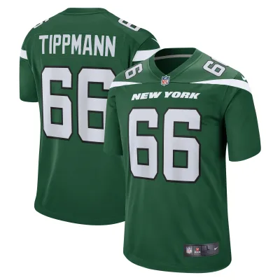 Men's New York Jets Joe Tippmann Gotham Green Game Jersey 01