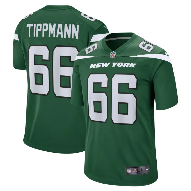 Men's New York Jets Joe Tippmann Gotham Green Game Jersey