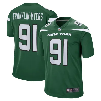 Men's New York Jets John Franklin-Myers Gotham Green Game Jersey 01