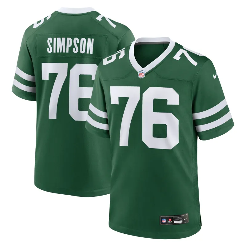 Men's New York Jets John Simpson Legacy Green Game Jersey