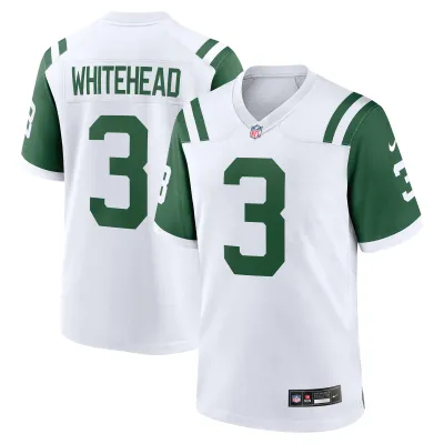 Men's New York Jets Jordan Whitehead White Classic Alternate Player Game Jersey 01