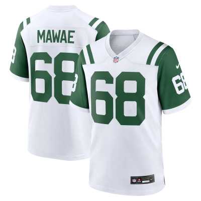 Men's New York Jets Kevin Mawae White Classic Alternate Retired Player Game Jersey 01