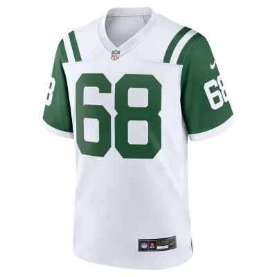 Men's New York Jets Kevin Mawae White Classic Alternate Retired Player Game Jersey 02