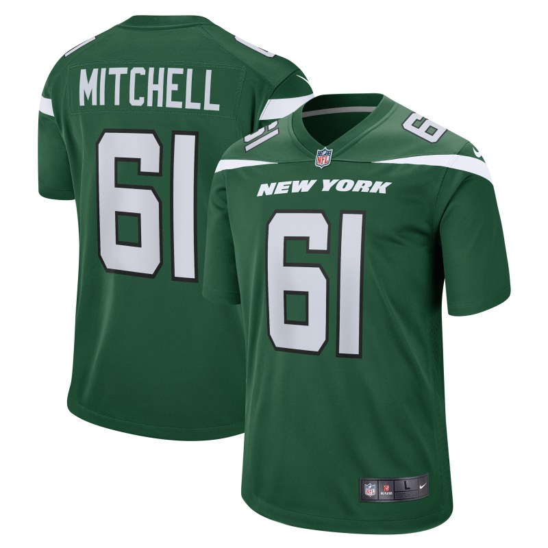 Men's New York Jets Max Mitchell Gotham Green Game Player Jersey