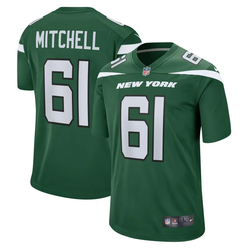 Men's New York Jets Max Mitchell Gotham Green Game Player Jersey