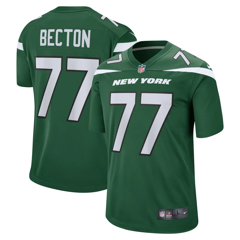 Men's New York Jets Mekhi Becton Gotham Green Player Game Jersey