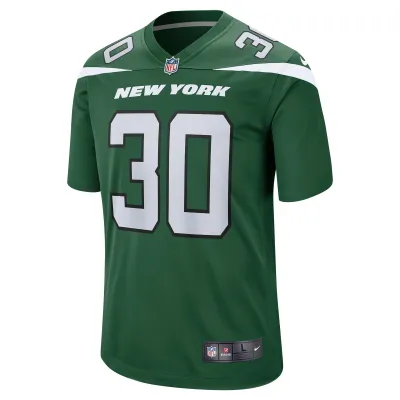 Men's New York Jets Michael Carter II Gotham Green Game Jersey 02