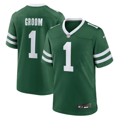 Men's New York Jets Number 1 Groom Legacy Green Game Jersey 01