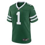 Men's New York Jets Number 1 Groom Legacy Green Game Jersey