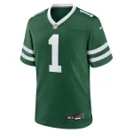 Men's New York Jets Number 1 Groom Legacy Green Game Jersey