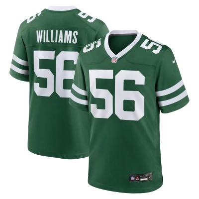 Men's New York Jets Quincy Williams Legacy Green Game Player Jersey 01