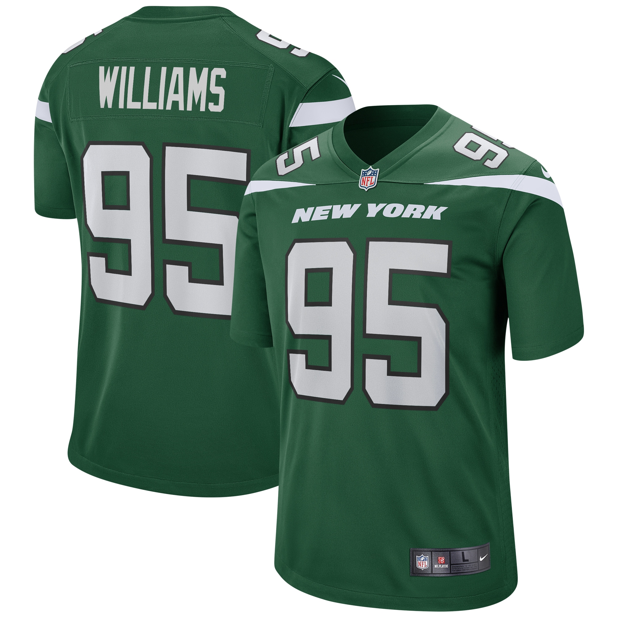 Men's New York Jets Quinnen Williams Gotham Green Game Jersey