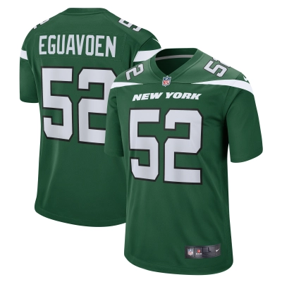 Men's New York Jets Sam Eguavoen Gotham Green Game Jersey 01